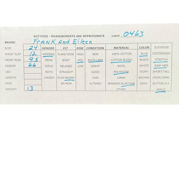 Frank & Eileen Sligo Skinny Jeans Womens Size 4 Dark Wash Denim Ankle Mid Rise - Picture 13 of 13